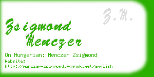 zsigmond menczer business card